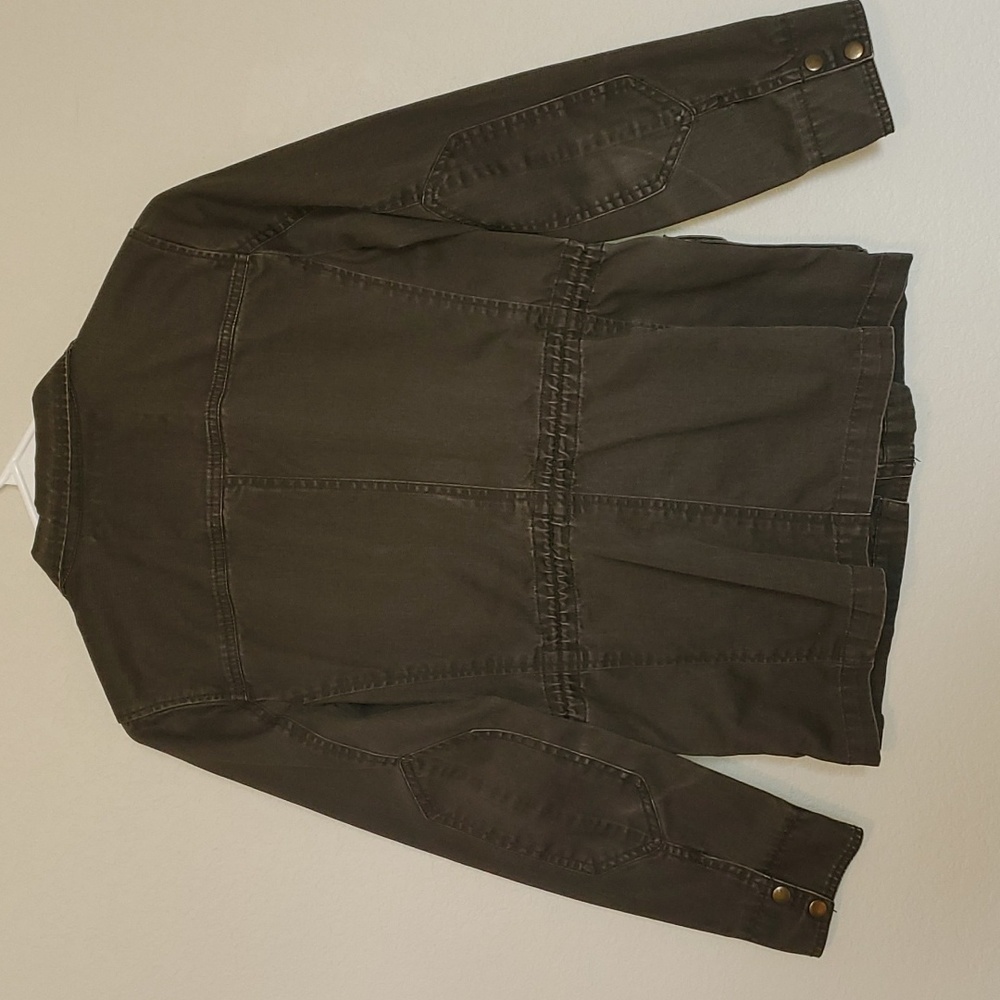 J. Crew Jacket cinch waist olive green color size xs - Picture 3 of 11